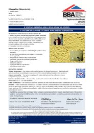 Kilwaughter Minerals Ltd. K Systems external wall insulation solutions. K Systems M Silicone external wall insulation system. Product sheet 5