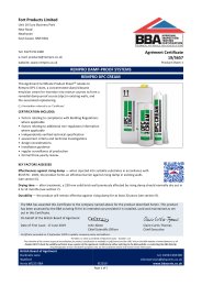 Fort Products Limited. Rempro damp-proof systems. Rempro DPC cream. Product sheet 1