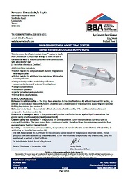 Keystone Lintels Ltd t/a Keyfix. Non-combustable cavity tray system. Keyfix non-combustible cavity trays. Product sheet 1