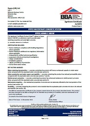 Xypex (UK) Ltd. Xypex watertight concrete system. Xypex Admix C-500 NF. Product sheet 1