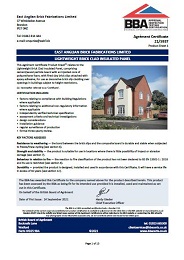 East Anglian Brick Fabrications Limited. East Anglian Brick Fabrications Limited. Lightweight brick clad insulated panel. Product sheet 1