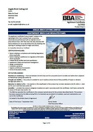 Anglia Brick Cutting Ltd. Anglia Brick Cutting Ltd. Lightweight brick clad insulated panel. Product sheet 1