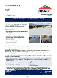 Garland company UK ltd. Garland liquid applied waterproofing system. White-knight 25 year liquid applied roof waterproofing system. Product sheet 2