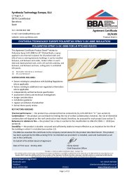 Synthesia Technology Europe, SLU. Synthesia technology Europe poliuretan spray s-oc-008E insulation. Poliuretan spray s-oc-008e for LR pitched roofs. Product sheet 1