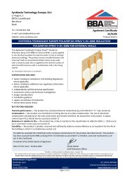 Synthesia Technology Europe, SLU. Synthesia technology Europe poliuretan spray s-oc-008E insulation. Poliuretan spray s-oc-008e for external walls. Product sheet 2