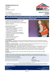 Intelligent Membranes Ltd. Spray, roller or brush applied flexible membranes for durable airtightness. Passive purple an d airtight white. Product sheet 1