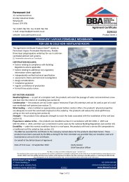 Permavent Ltd. Permavent vapour permeable membranes. For use in cold non-ventilated roofs. Product sheet 2