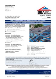 Permavent Limited. Permavent apex air and vapour permeable roof tile underlay. For use in cold non-ventilated pitched roof systems. Product sheet 2