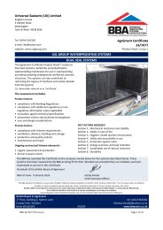 Universal sealants (UK) Limited. USL group waterproofing systems. Dual seal systems. Product Sheet 1