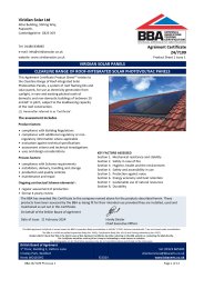 Viridian Solar Ltd. Viridian solar panels. Clearline range of roof-integrated solar photovoltaic panels. Product Sheet 1