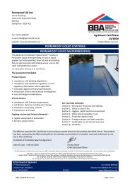 Permaroof UK Ltd. Permaroof liquid coatings. Permaroof liquid waterproofing. Product sheet 1