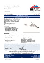 Cotswold Architectural Products Limited. Cotswold friction hinges. HSR Restrictor friction stays. Product sheet 1