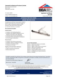 Cotswold Architectural Products Limited. Cotswold friction hinges. Sinidex friction stays. Product sheet 3