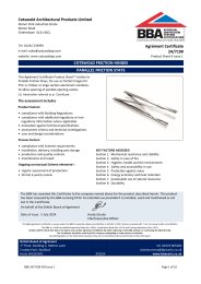 Cotswold Architectural Products Limited. Cotswold friction hinges. Parallel friction stays. Product sheet 9