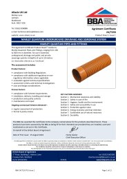 Aliaxis UK Ltd. Marley quantum underground drainage and sewerage system. Marley quantum pipes and fittings. Product sheet 1