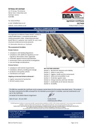 Orlimex UK Limited. Orlitech Composite Rebar. Orlitech BFRP Rebar. Product Sheet 1