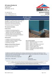 JB Products (Dudley) Ltd. JB Cavity Trays. JB SafeSeal. Product Sheet 1