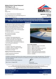 Beijing Oriental Yuhong Waterproof Technology Co., Ltd. Beijing Oriental Yuhong Waterproofing Membranes. PMH-3040 Plus High Density Polyethylene Pre-Applied Waterproofing Membrane. Product Sheet 1