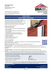 Tata Steel UK Ltd. Catnic lintels. Catnic timber frame lintels. Product sheet 3