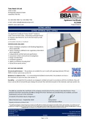 Tata Steel UK Ltd. Catnic lintels. Catnic internal wall lintels. Product sheet 4