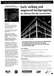 Early striking and improved backpropping - for efficient flat slab construction