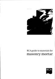 BCA guide to materials for masonry mortar