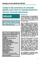 Guide to the selection of concrete quality and cover to reinforcement for normal concrete structures