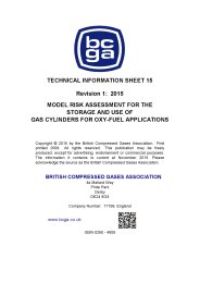 Model risk assessment for the storage and use of gas cylinders for oxy-fuel applications