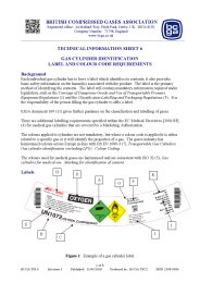 Gas cylinder identification label and colour code requirements