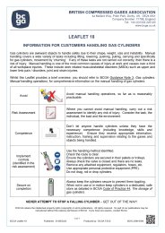 Information for customers handling gas cylinders