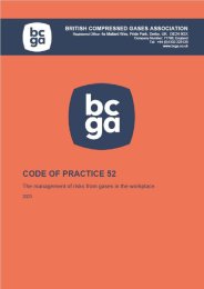 Management of risks from gases in the workplace
