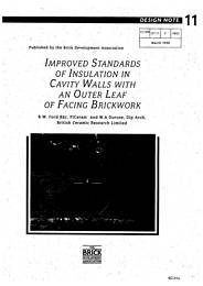 Improved standards of insulation in cavity walls with an outer leaf of facing brickwork