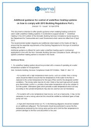 Additional guidance for control of underfloor heating systems on how to comply with 2013 Building regulations part L