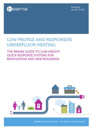 Low profile and responsive underfloor heating: the BEAMA guide to low height, quick response systems for renovation and new buildings
