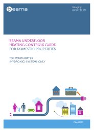 BEAMA underfloor heating controls guide for domestic properties - for warm water (hydronic) systems only