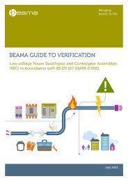 BEAMA guide to verification: low voltage power switchgear and controlgear assemblies (PSC) in accordance with BS EN IEC 61439-2:2021