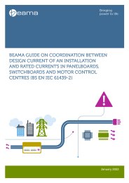 BEAMA guide on coordination between design current of installation and rated currents un panelboards, switchboards and motor control centres (BS EN IEC 61439-2)