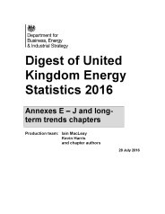 Digest of United Kingdom energy statistics 2016 - annexes E-J and long-term trends chapters (revised September 2016)