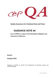 Quality assurance for combined heat and power. Guidance note 44. Use of CHPQA in respect of the renewables obligation and contracts for difference. Issue 6