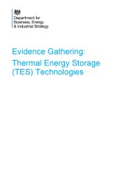 Evidence gathering: thermal energy storage (TES) technologies