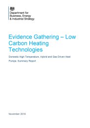 Evidence gathering - low carbon heating technologies. Domestic high temperature, hybrid and gas driven heat pumps: summary report