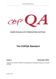 CHPQA Standard: quality assurance for combined heat and power. Issue 7