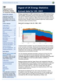 Digest of United Kingdom energy statistics. Annual data for UK, 2021