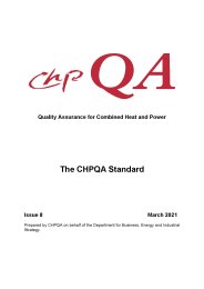 CHPQA Standard: quality assurance for combined heat and power. Issue 8