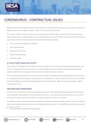 Coronavirus - contractual issues