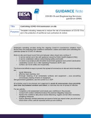 COVID-19 and engineering services: guidance (GN9) - controlling COVID-19 transmission on site