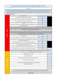 Risk assessment of air conditioning or ventilation system fan coil units