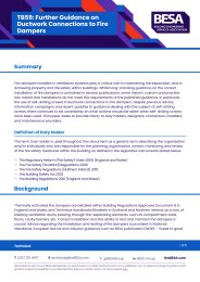 Further guidance on ductwork connections to fire dampers
