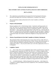 Draft explanatory memorandum to the Construction contracts (England) exclusion order 2011