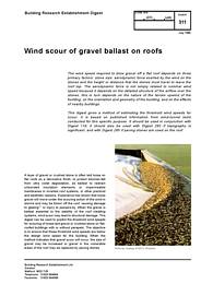 Wind scour of gravel ballast on roofs
